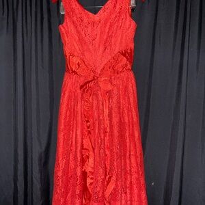 Vintage 50’s-60’s Candy Jrs Red Lace Dress XS/S